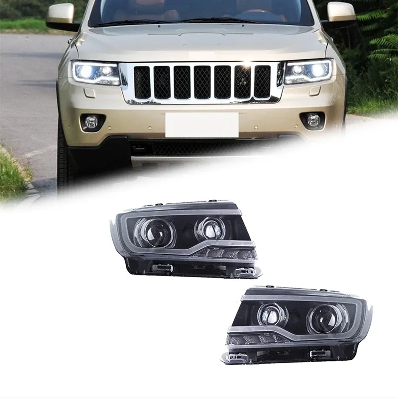 Фары передние LED с ходовыми огнями для Jeep Compass / Grand Cherokee (2011-2016), комплект, комплект, FT Carlight Carlight — фото 1