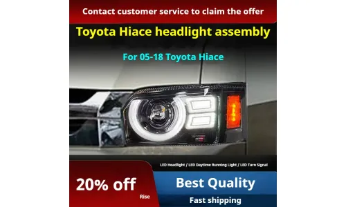Фары передние LED с ходовыми огнями для Toyota Hiace (2005-2018), комплект, комплект, FT Carlight Carlight — фото 2