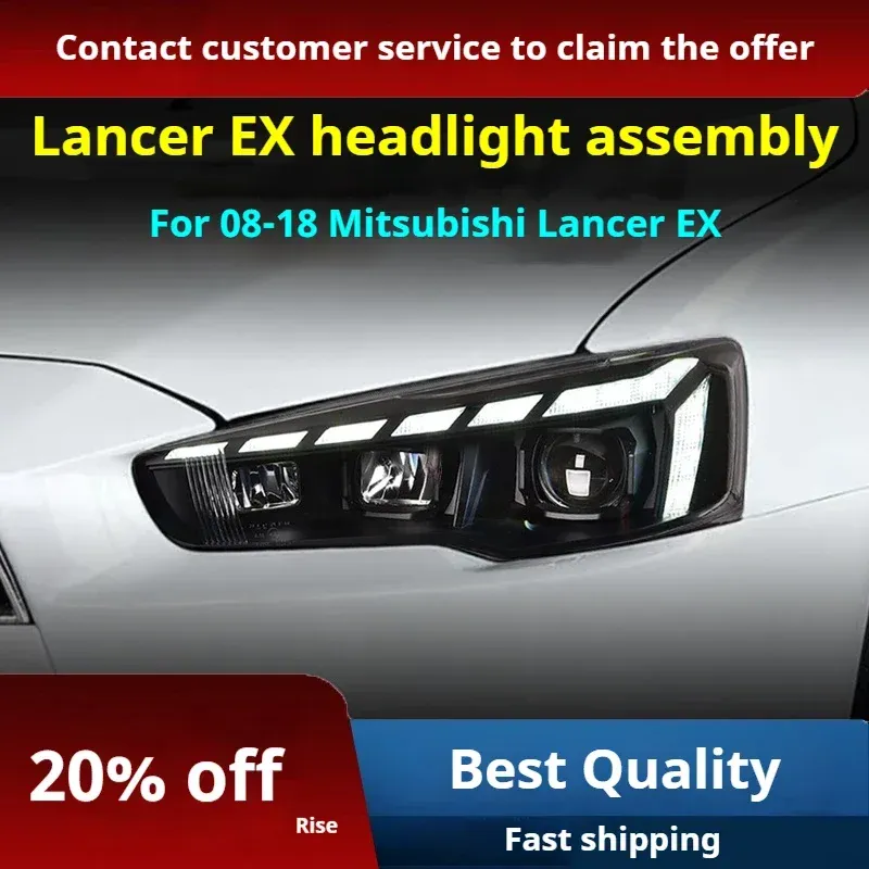 Фары передние LED с ходовыми огнями для Mitsubishi Lancer EX (2008-2018), комплект, комплект, FT Carlight Carlight — фото 2