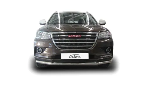 Защита переднего бампера d57 Arbori нержавеющая сталь для HAVAL H2 2014-нв / Хавал Н2 — фото 1