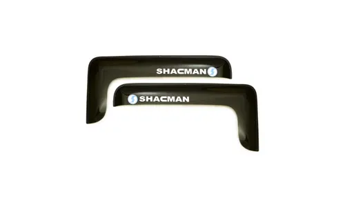 Дефлектор окон 2 шт. SHAANXI-SHACMAN "короткий" 2013-, накладной, скотч 3М, дымчатый / Шакман Сх3256 — фото 1