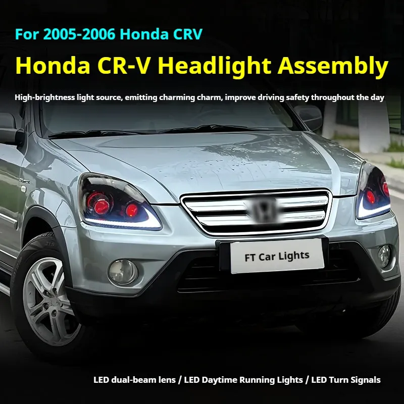 Фары передние LED с ходовыми огнями для Honda CR-V (2005-2006), комплект, комплект, FT Carlight Carlight — фото 5