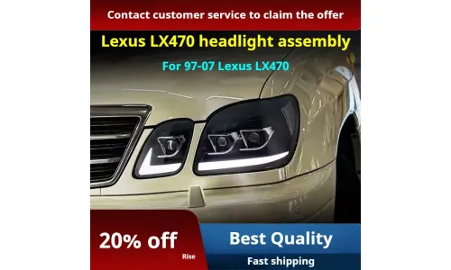 Фары передние LED с ходовыми огнями для Lexus LX470 (1997-2007), комплект, FT Carlight — фото 2