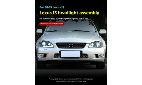 Фары передние LED с ходовыми огнями для Lexus IS (1998-2005), комплект, FT Carlight — фото 5