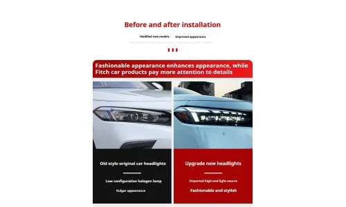 Фары передние LED с ходовыми огнями для Honda Civic 11 (2022-2025), комплект, FT Carlight — фото 6