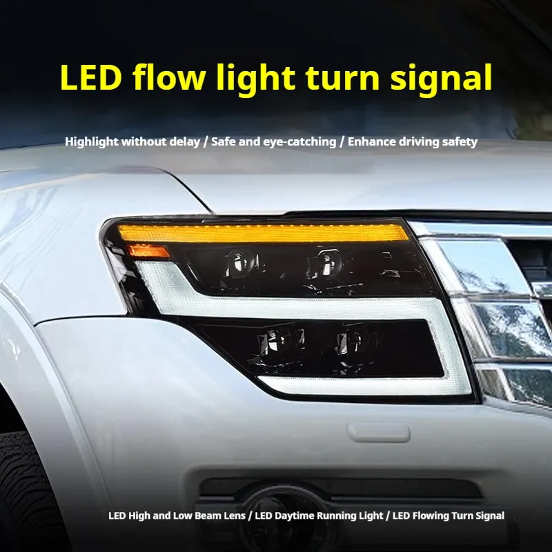 Фары передние LED с ходовыми огнями для Mitsubishi Pajero V97 (2005-2021), комплект, комплект, FT Carlight Carlight — фото 3