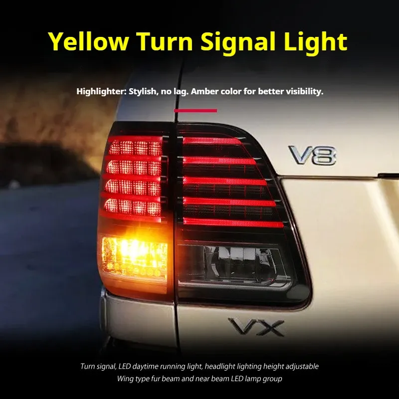 Задние LED-фонари динамический поворотник для Toyota Land Cruiser 100 (1998-2007), комплект, комплект, FT Carlight Carlight — фото 3