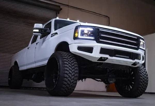 Фары галогеновые Black Pro Series для Ford F-150/250 Bronco 1992–1996, AlphaRex — фото 4