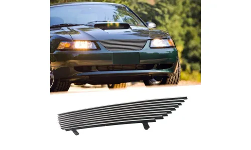 полированная верхняя решетка с ламелями, вставка 1999-2004 Ford Mustang Not Cobra — фото 1