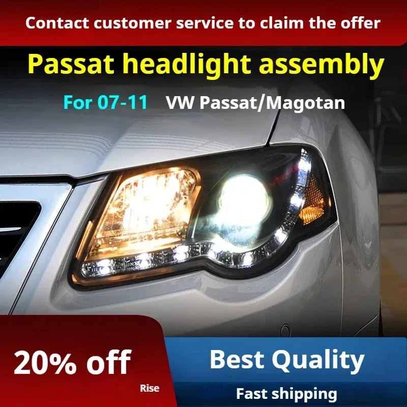 Фары передние LED с ходовыми огнями для VW Passat Magotan B6 (2007-2011), комплект, комплект, FT Carlight Carlight — фото 2