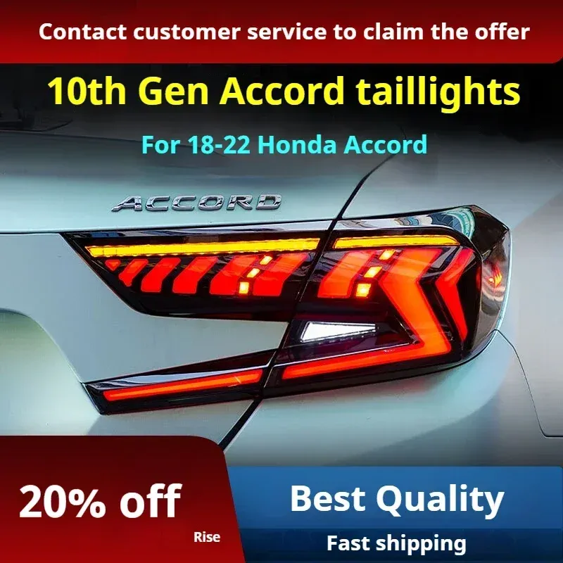 Задние LED-фонари динамический поворотник для Honda Accord 10 (2018-2022), комплект, комплект, FT Carlight Carlight — фото 3