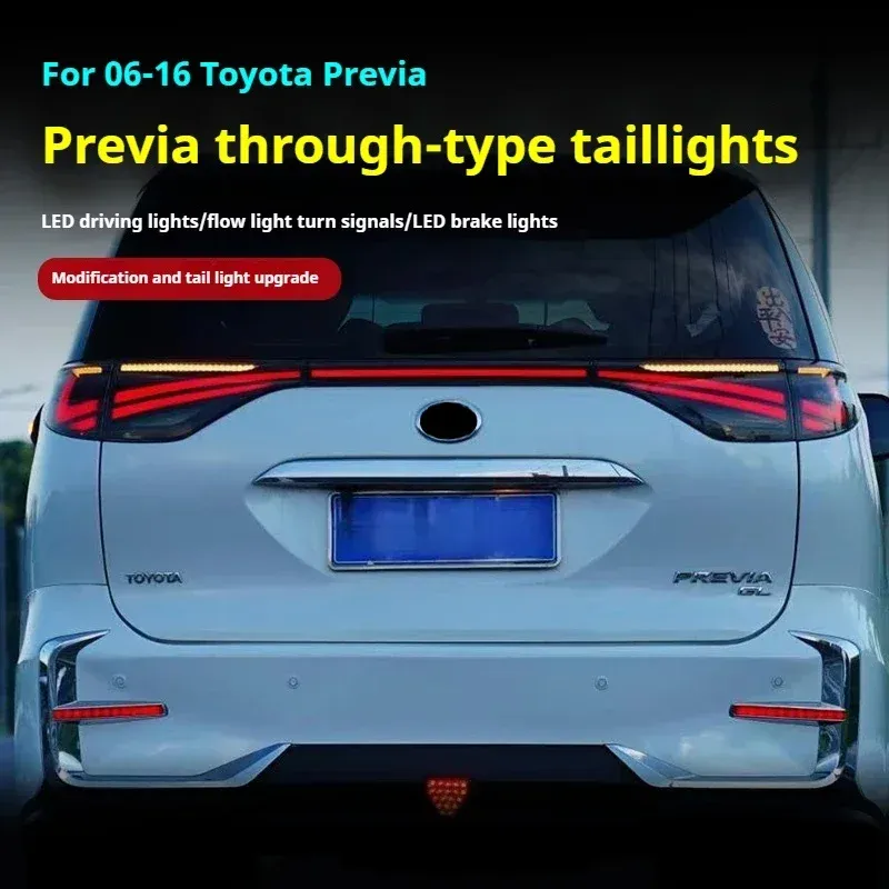 Задние LED-фонари динамический поворотник сквозные для Toyota Previa ACR50 (2006-2016), комплект, комплект, FT Carlight Carlight — фото 6