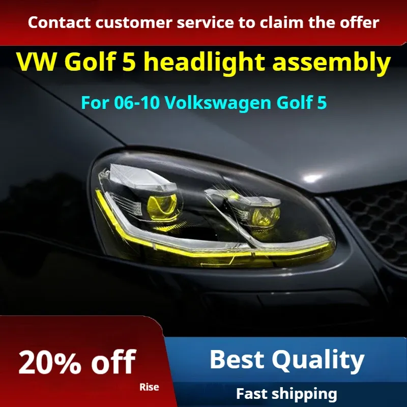 Фары передние LED с ходовыми огнями для VW Golf 5 (2006-2010), комплект, комплект, FT Carlight Carlight — фото 2