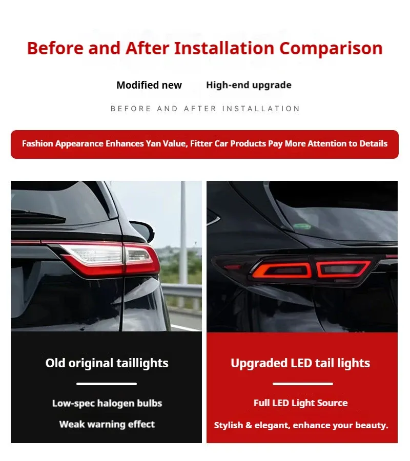 Задние LED-фонари динамический поворотник для Toyota Harrier/Venza (2012-2020), комплект, комплект, FT Carlight Carlight — фото 7