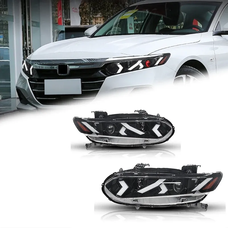 Фары передние LED с ходовыми огнями для Honda Accord 10 (2018-2023), комплект, комплект, FT Carlight Carlight — фото 1