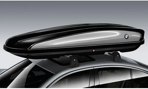 Багажный бокс на крышу BMW, 520 л, чёрный с серебристыми боковинами, оригинал — фото 1