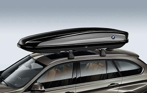 Багажный бокс на крышу BMW, 420 л, чёрный с серебристыми боковинами, оригинал — фото 1