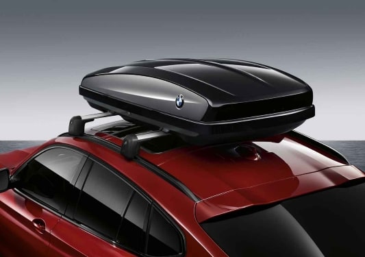 Багажный бокс на крышу BMW, 420 л, чёрный с серебристыми боковинами, оригинал — фото 2