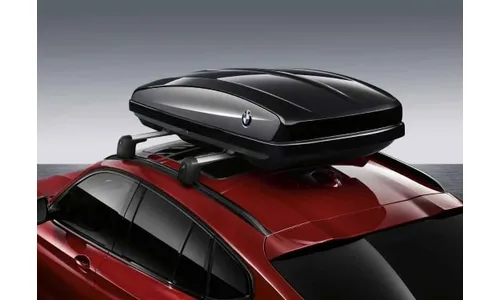 Багажный бокс на крышу BMW, 420 л, чёрный с серебристыми боковинами, оригинал — фото 2