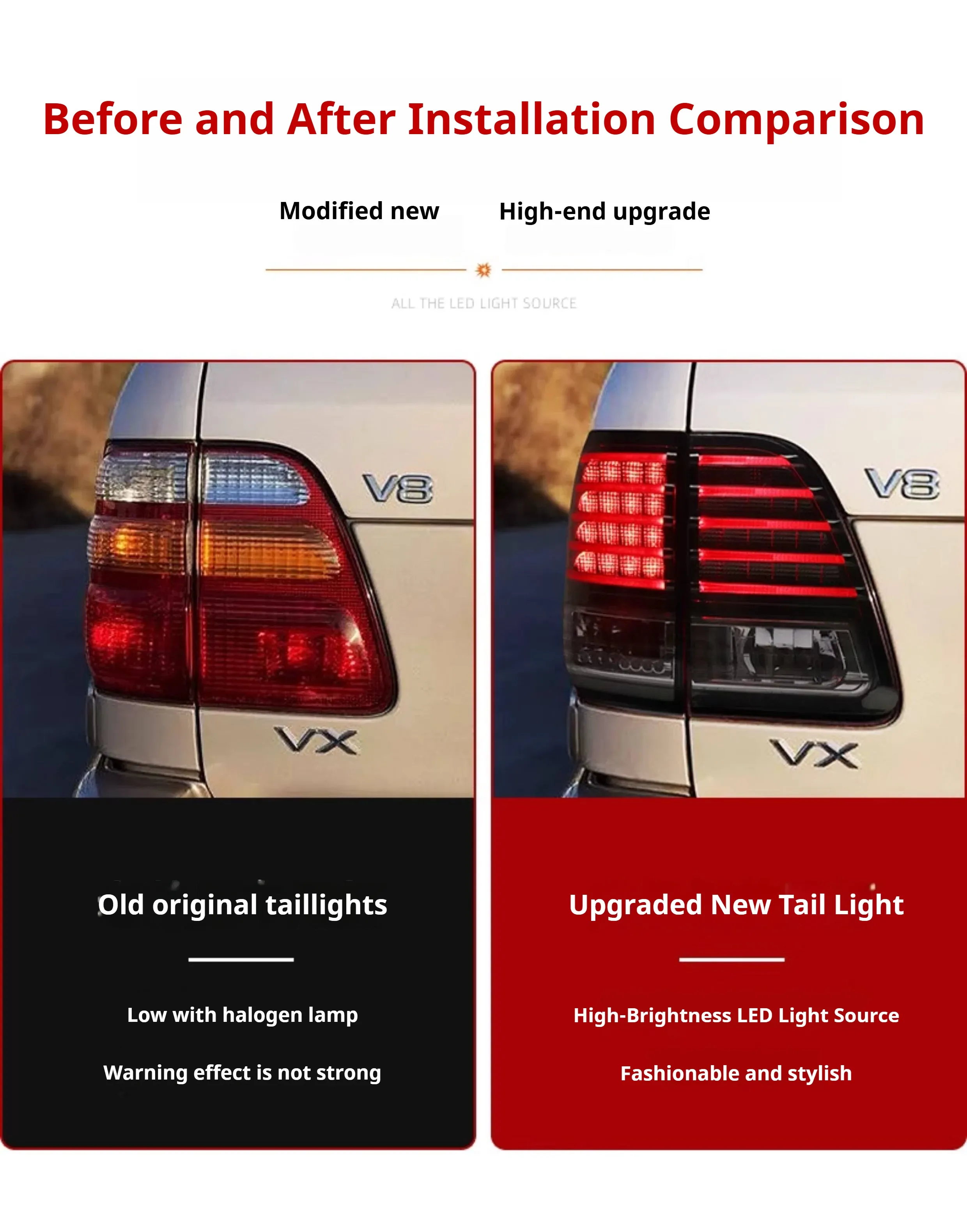 Задние LED-фонари динамический поворотник для Toyota Land Cruiser 100 (1998-2007), комплект, комплект, FT Carlight Carlight — фото 7