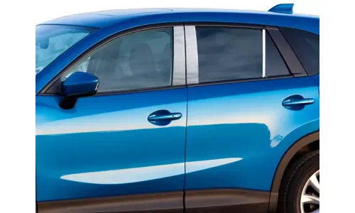Накладки на стойки дверей из нержавеющей стали 6 шт отделка окон QAA для Mazda CX5 2013-2015 — фото 1