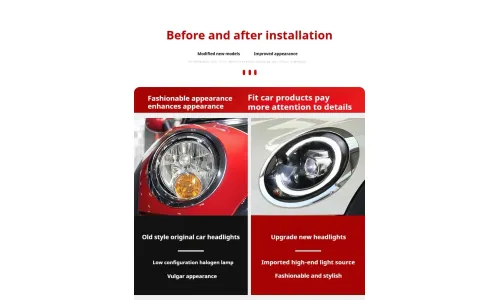 Фары передние LED с ходовыми огнями для Mini Cooper R56/R57/R58/R59 (2007-2013), комплект, комплект, FT Carlight Carlight — фото 7