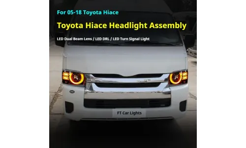 Фары передние LED с ходовыми огнями для Toyota Hiace (2005-2018), комплект, комплект, FT Carlight Carlight — фото 5