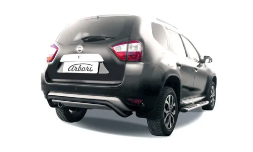 Защита заднего бампера d57 "скоба" Arbori черн. для NISSAN Terrano 2014-нв / Ниссан Террано — фото 1