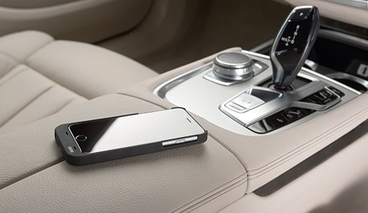 Чехол-приёмник беспроводной зарядки Qi для iPhone 6/6s, чёрный, BMW — фото 1