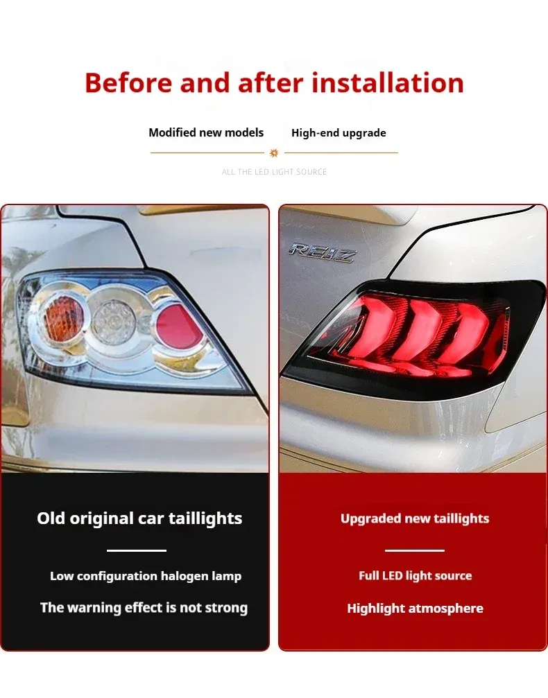 Задние LED-фонари динамический поворотник для Toyota Reiz Mark X (2005-2009), комплект, комплект, FT Carlight Carlight — фото 7