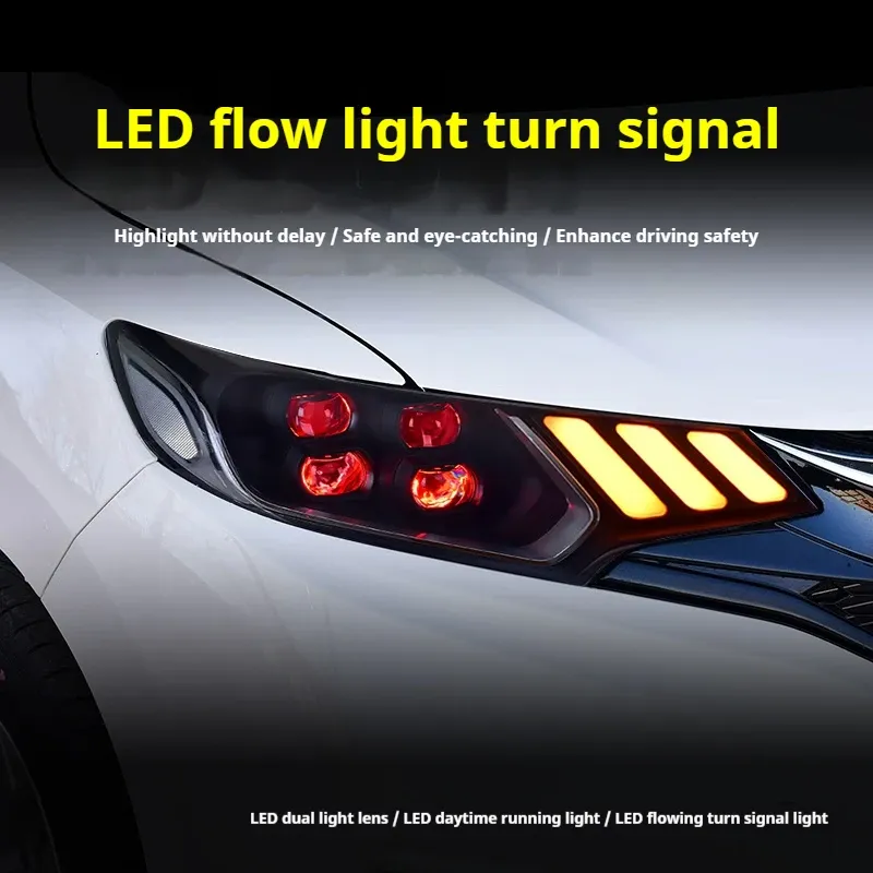 Фары передние LED с ходовыми огнями для Honda Fit GK5 (2014-2020), комплект, комплект, FT Carlight Carlight — фото 3