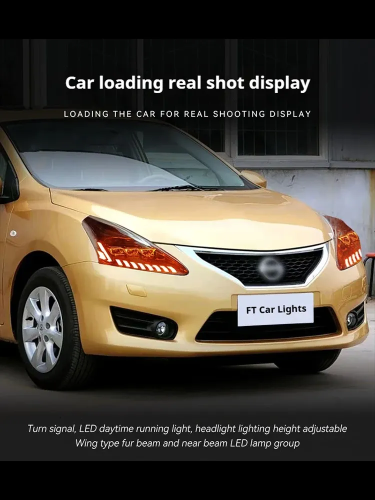 Фары передние LED с ходовыми огнями для Nissan Tiida (2011-2015), комплект, комплект, FT Carlight Carlight — фото 6