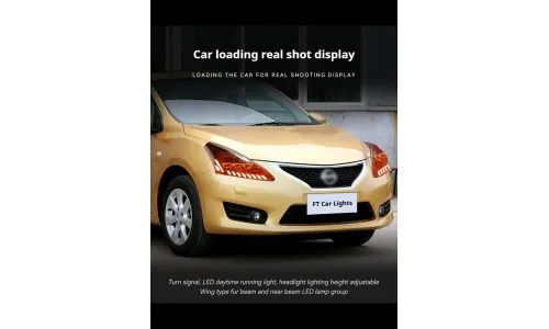 Фары передние LED с ходовыми огнями для Nissan Tiida (2011-2015), комплект, комплект, FT Carlight Carlight — фото 6