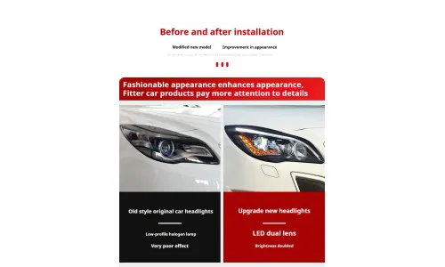 Фары передние LED с ходовыми огнями для Buick Regal / Opel Insignia (2014-2016), комплект, комплект, FT Carlight Carlight — фото 7