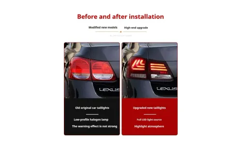 Задние LED-фонари динамический поворотник для Lexus GS (2004-2011), комплект, комплект, FT Carlight Carlight — фото 7