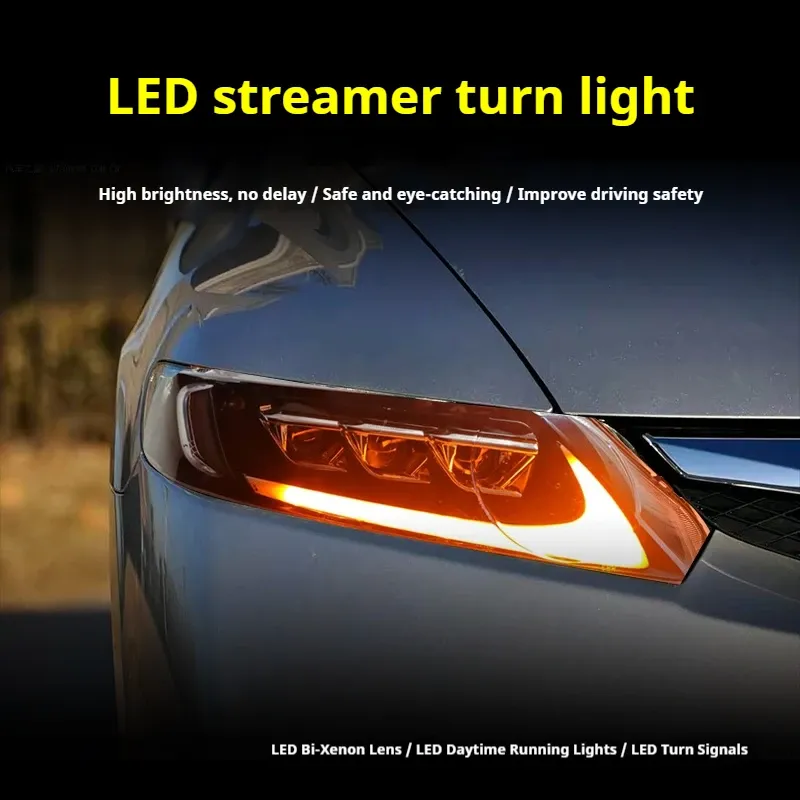 Фары передние LED с ходовыми огнями для Honda Civic 8 (2006-2011), комплект, FT Carlight — фото 3