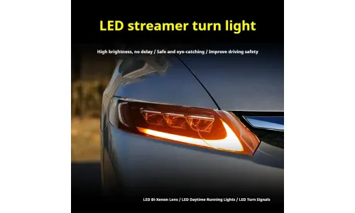 Фары передние LED с ходовыми огнями для Honda Civic 8 (2006-2011), комплект, FT Carlight — фото 3