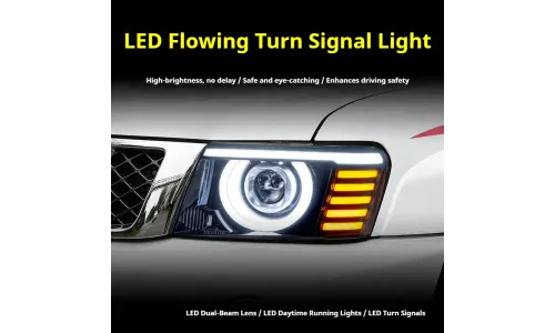 Фары передние LED с ходовыми огнями для Nissan Patrol Y61 (2005-2022), комплект, комплект, FT Carlight Carlight — фото 3