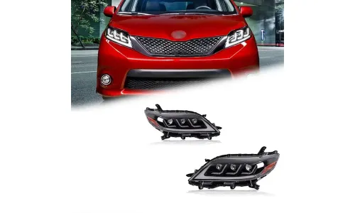 Фары передние LED с ходовыми огнями для Toyota Sienna (2011-2020), комплект, комплект, FT Carlight Carlight — фото 1