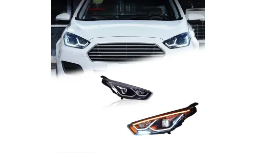 Фары передние LED с ходовыми огнями для Ford Escort (2015-2017), комплект, комплект, FT Carlight Carlight — фото 1