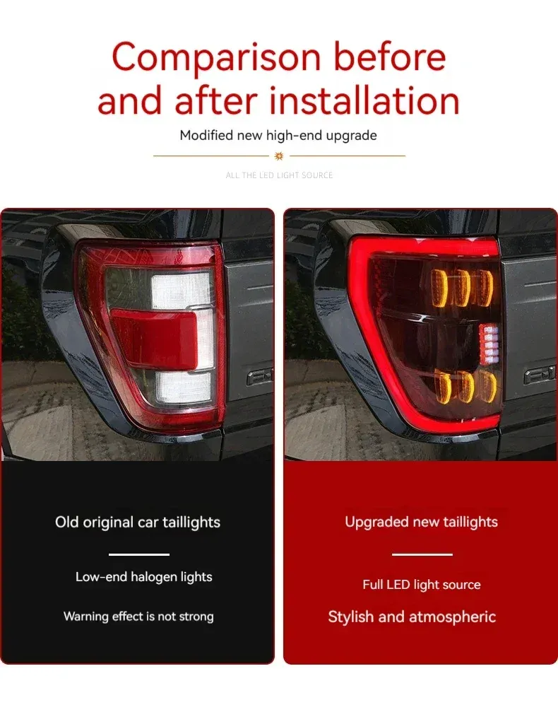 Задние LED-фонари Full LED динамический поворотник для Ford Raptor F-150 (2022-2023), комплект, комплект, FT Carlight Carlight — фото 7