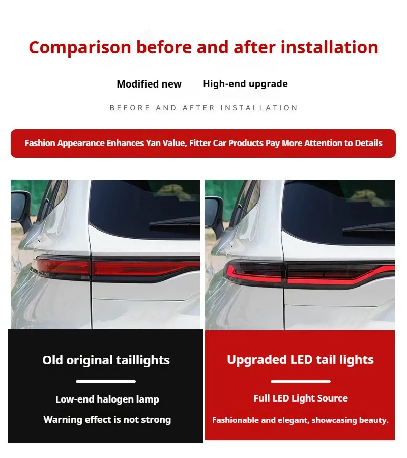 Задние LED-фонари динамический поворотник сквозные для Toyota Harrier (2022-2026), комплект, комплект, FT Carlight Carlight — фото 7