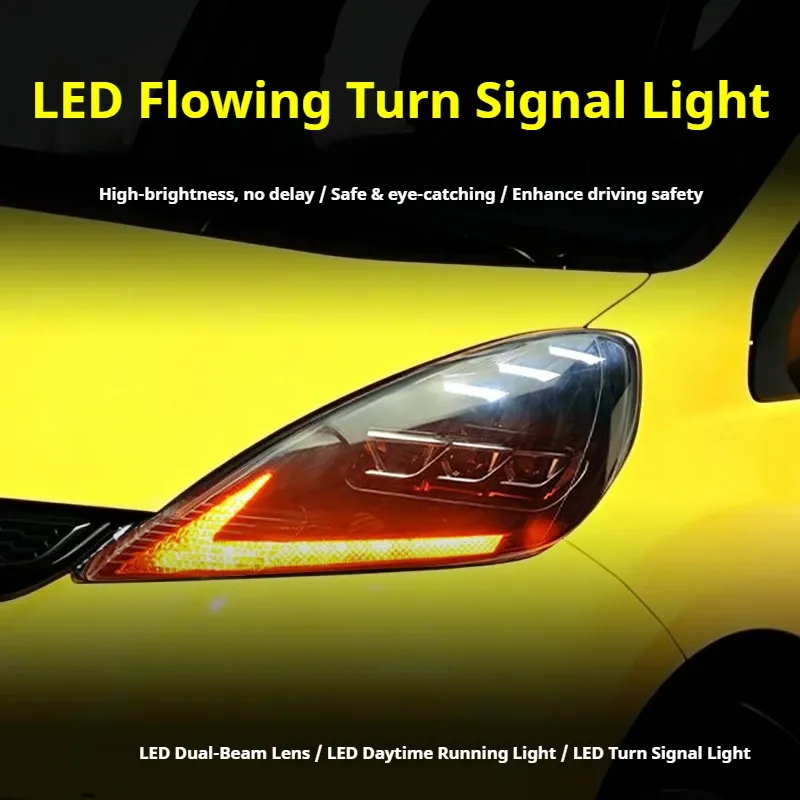 Фары передние LED с ходовыми огнями для Honda Fit Jazz GK5 (2008-2013), комплект, комплект, FT Carlight Carlight — фото 3