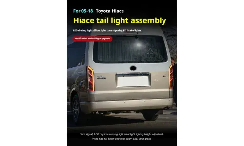 Задние LED-фонари динамический поворотник для Toyota Hiace (2005-2018), комплект, комплект, FT Carlight Carlight — фото 5