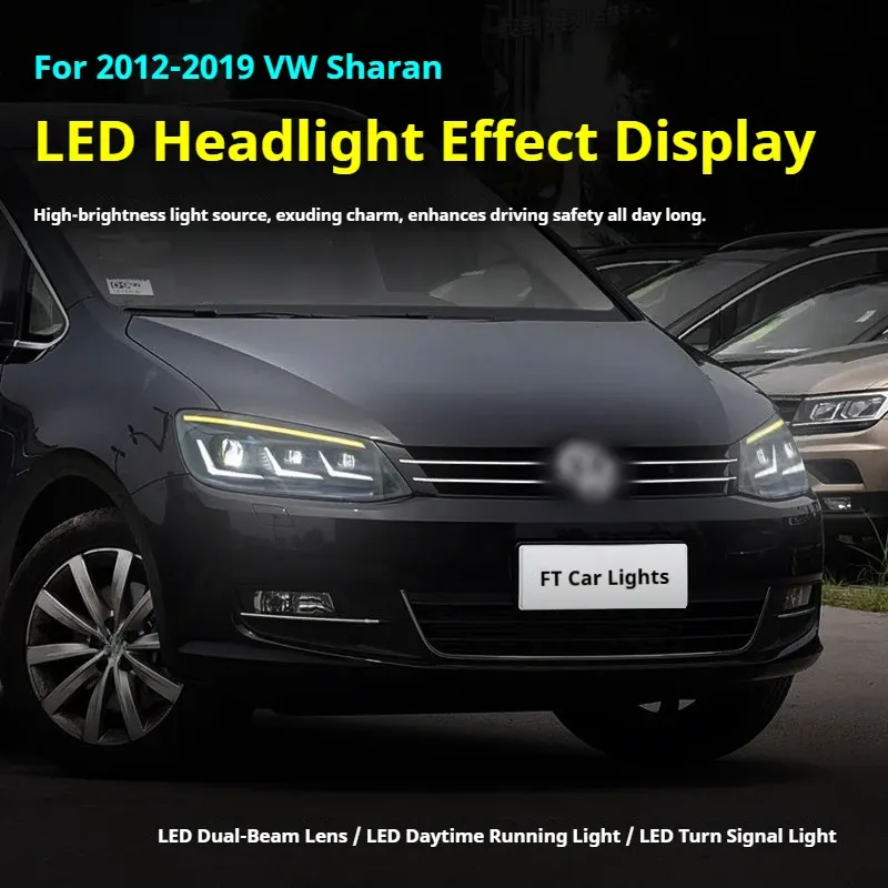 Фары передние LED с ходовыми огнями для VW Sharan (2012-2019), комплект, комплект, FT Carlight Carlight — фото 5