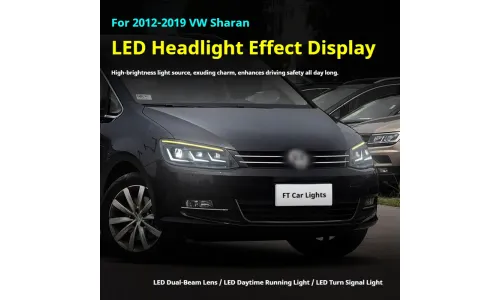 Фары передние LED с ходовыми огнями для VW Sharan (2012-2019), комплект, комплект, FT Carlight Carlight — фото 5