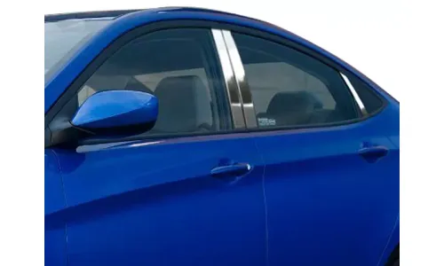 Накладки стоек дверей из нержавеющей стали 6 шт отделка окон QAA для Hyundai Accent 2012-2016 — фото 1