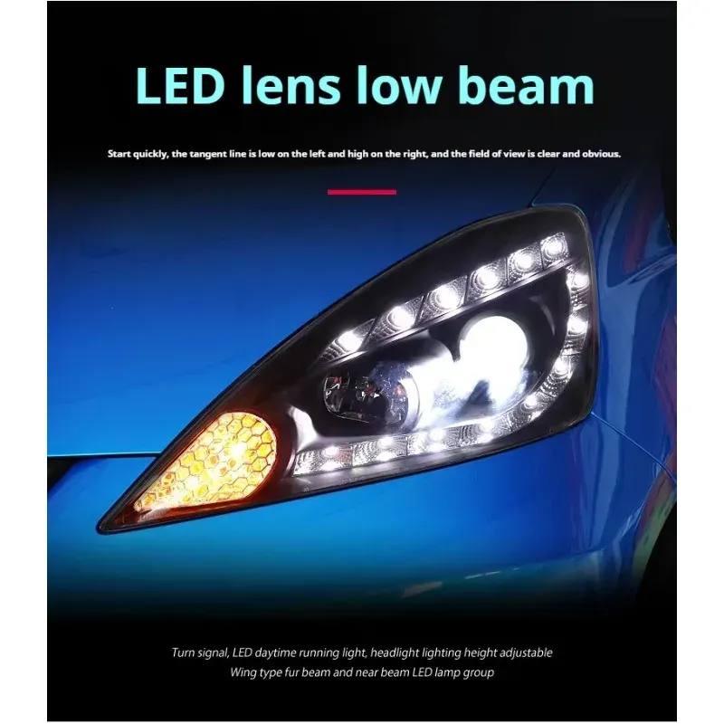 Фары передние LED с ходовыми огнями для Honda Fit Jazz (2008-2010), комплект, комплект, FT Carlight Carlight — фото 4