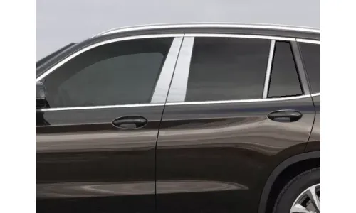 Накладки из нержавеющей стали на стойки дверей 6шт. QAA Window Trim FOR BMW X3 2018-2020 — фото 1