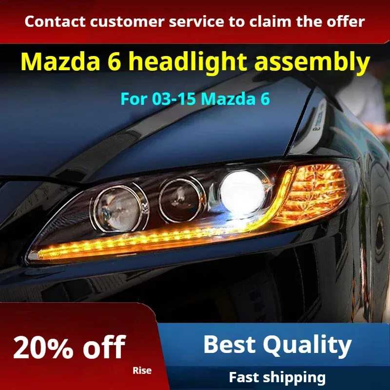 Фары Full LED проектор ДХО для Mazda 6 (2003-2015), комплект, комплект, FT Carlight Carlight — фото 2